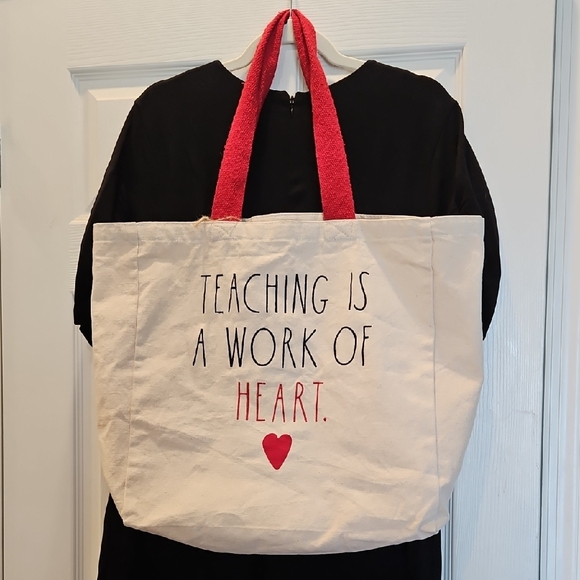 Rae Dunn Handbags - Rae Dunn Lightweight Canvas Teacher Tote, NWOT❤️